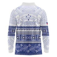 Personalised HRPP Samoa Siapo Long Sleeve Polo Shirt Teuila Flowers Samoan Pattern LT14 - Polynesian Pride