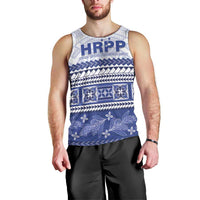 Personalised HRPP Samoa Siapo Men Tank Top Teuila Flowers Samoan Pattern - Polynesian Pride