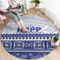 HRPP Samoa Siapo Round Carpet Teuila Flowers Samoan Pattern - Polynesian Pride