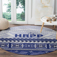 HRPP Samoa Siapo Round Carpet Teuila Flowers Samoan Pattern - Polynesian Pride