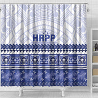 HRPP Samoa Siapo Shower Curtain Teuila Flowers Samoan Pattern - Polynesian Pride