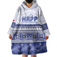 Personalised HRPP Samoa Siapo Wearable Blanket Hoodie Teuila Flowers Samoan Pattern LT14 - Polynesian Pride