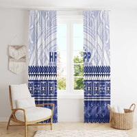 HRPP Samoa Siapo Window Curtain Teuila Flowers Samoan Pattern LT14 - Polynesian Pride