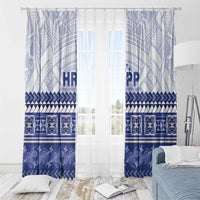 HRPP Samoa Siapo Window Curtain Teuila Flowers Samoan Pattern LT14 - Polynesian Pride
