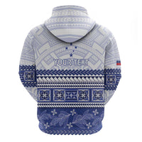 Personalised HRPP Samoa Siapo Zip Hoodie Teuila Flowers Samoan Pattern - Polynesian Pride