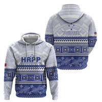 Personalised HRPP Samoa Siapo Zip Hoodie Teuila Flowers Samoan Pattern - Polynesian Pride