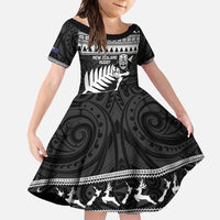 New Zealand Christmas Rugby Personalised Family Matching Summer Maxi Dress and Hawaiian Shirt Meri Kirihimete All Black Maori - Polynesian Pride