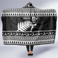 New Zealand Christmas Rugby Personalised Hooded Blanket Meri Kirihimete All Black Maori - Polynesian Pride