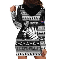 New Zealand Christmas Rugby Personalised Hoodie Dress Meri Kirihimete All Black Maori - Polynesian Pride