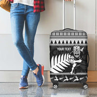 New Zealand Christmas Rugby Personalised Luggage Cover Meri Kirihimete All Black Maori - Polynesian Pride