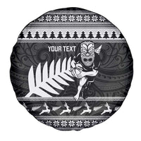New Zealand Christmas Rugby Personalised Spare Tire Cover Meri Kirihimete All Black Maori - Polynesian Pride