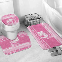 New Zealand Christmas Rugby Personalised Bathroom Set Meri Kirihimete All Black Maori Pink Version - Polynesian Pride