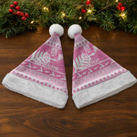 New Zealand Christmas Rugby Personalised Christmas Santa Hat Meri Kirihimete All Black Maori Pink Version - Polynesian Pride