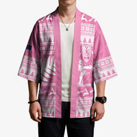 New Zealand Christmas Rugby Personalised Kimono Meri Kirihimete All Black Maori Pink Version - Polynesian Pride