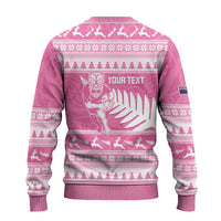 New Zealand Christmas Rugby Personalised Ugly Christmas Sweater Meri Kirihimete All Black Maori Pink Version - Polynesian Pride