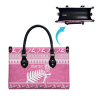 New Zealand Christmas Rugby Personalised Leather Bag Meri Kirihimete All Black Maori Pink Version - Polynesian Pride