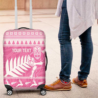 New Zealand Christmas Rugby Personalised Luggage Cover Meri Kirihimete All Black Maori Pink Version - Polynesian Pride