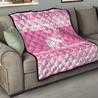 New Zealand Christmas Rugby Personalised Quilt Meri Kirihimete All Black Maori Pink Version - Polynesian Pride