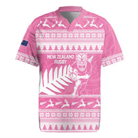 New Zealand Christmas Rugby Personalised Rugby Jersey Meri Kirihimete All Black Maori Pink Version - Polynesian Pride