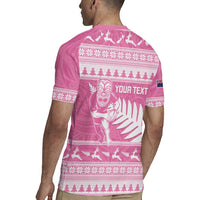 New Zealand Christmas Rugby Personalised Rugby Jersey Meri Kirihimete All Black Maori Pink Version - Polynesian Pride