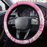 New Zealand Christmas Rugby Steering Wheel Cover Meri Kirihimete All Black Maori Pink Version - Polynesian Pride