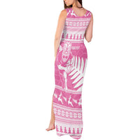 New Zealand Christmas Rugby Personalised Tank Maxi Dress Meri Kirihimete All Black Maori Pink Version - Polynesian Pride