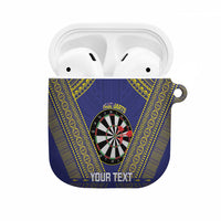 Personalised Niue Darts AirPods Case Dart Board Hiapo Pattern LT14 Blue - Polynesian Pride