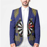 Personalised Niue Darts Blazer Dart Board Hiapo Pattern - Polynesian Pride