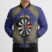 Personalised Niue Darts Bomber Puffer Jacket Dart Board Hiapo Pattern - Polynesian Pride