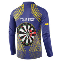 Personalised Niue Darts Button Sweatshirt Dart Board Hiapo Pattern - Polynesian Pride