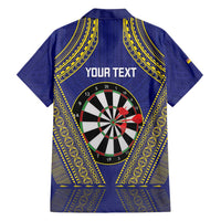 Personalised Niue Darts Family Matching Summer Maxi Dress and Hawaiian Shirt Dart Board Hiapo Pattern - Polynesian Pride