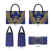 Personalised Niue Darts Leather Bag Dart Board Hiapo Pattern - Polynesian Pride