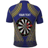 Personalised Niue Darts Polo Shirt Dart Board Hiapo Pattern - Polynesian Pride
