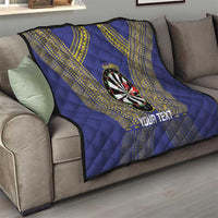 Personalised Niue Darts Quilt Dart Board Hiapo Pattern - Polynesian Pride