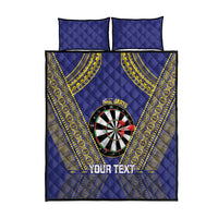 Personalised Niue Darts Quilt Bed Set Dart Board Hiapo Pattern - Polynesian Pride