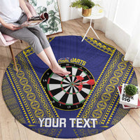 Personalised Niue Darts Round Carpet Dart Board Hiapo Pattern - Polynesian Pride