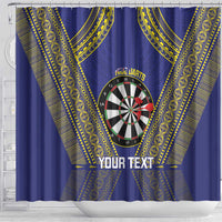 Personalised Niue Darts Shower Curtain Dart Board Hiapo Pattern - Polynesian Pride