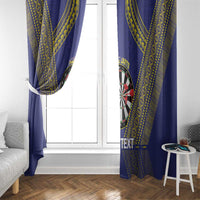 Personalised Niue Darts Window Curtain Dart Board Hiapo Pattern LT14 - Polynesian Pride