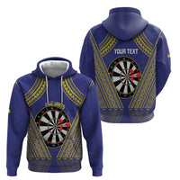 Personalised Niue Darts Zip Hoodie Dart Board Hiapo Pattern - Polynesian Pride