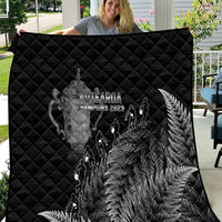 Custom New Zealand Silver Fern Rugby Quilt All Black Go Champions 2023 With Trophy Proud LT14 Black - Polynesian Pride