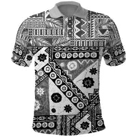 Black Bula Fiji Polo Shirt Unique Masi Tapa Pattern LT14 Black - Polynesian Pride