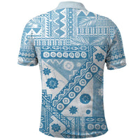 Blue Bula Fiji Polo Shirt Unique Masi Tapa Pattern LT14 - Polynesian Pride