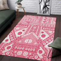 Pink Bula Fiji Area Rug Unique Masi Tapa Pattern LT14 Pink - Polynesian Pride