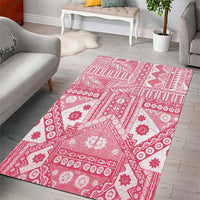 Pink Bula Fiji Area Rug Unique Masi Tapa Pattern LT14 - Polynesian Pride