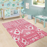 Pink Bula Fiji Area Rug Unique Masi Tapa Pattern LT14 - Polynesian Pride