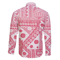 Pink Bula Fiji Family Matching Short Sleeve Bodycon Dress and Hawaiian Shirt Unique Masi Tapa Pattern
