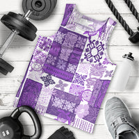 Hawaiian Quilt Men Tank Top Tiki Tropical Retro Purple Version LT14 - Polynesian Pride