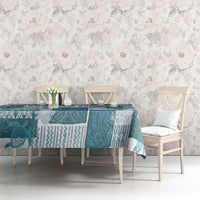 Hawaiian Quilt Tablecloth Tiki Tropical Retro Dark Cyan Version LT14 - Polynesian Pride