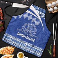 Tonga Tupou College Toloa Apron 160 Years Anniversary Tongan Ngatu Pattern LT14 Blue - Polynesian Pride