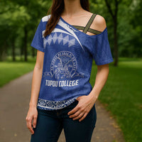 Personalised Tonga Tupou College Toloa Cross Shoulder Shirt 160 Years Anniversary Tongan Ngatu Pattern LT14 - Polynesian Pride